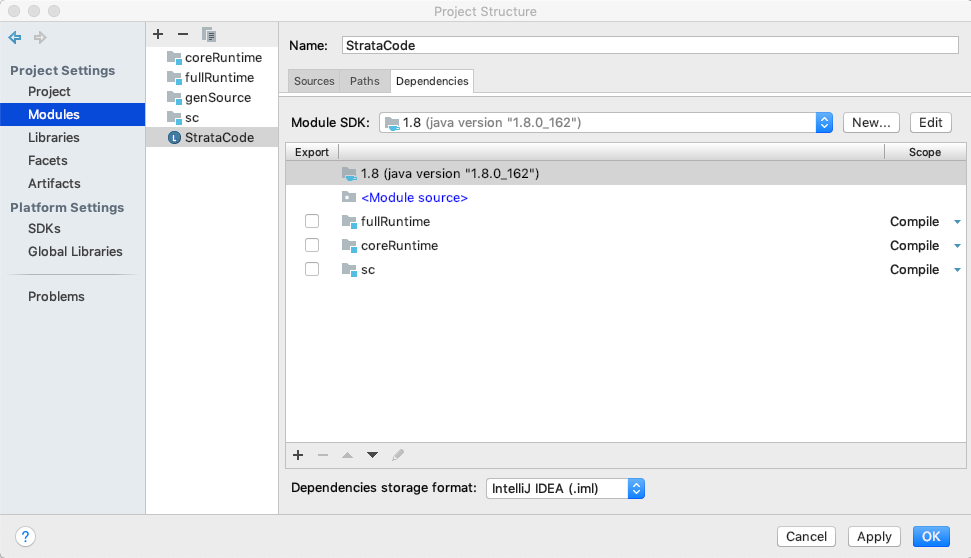 Project structure - dependencies